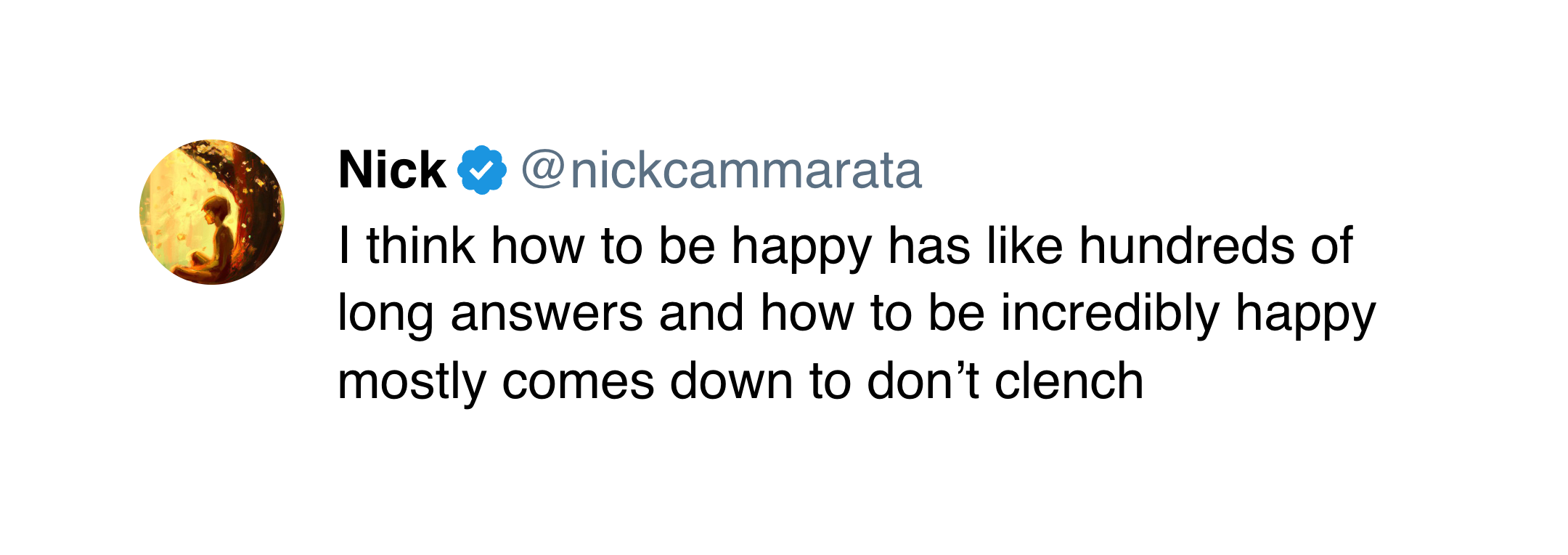A note about baseline happiness after unclenching